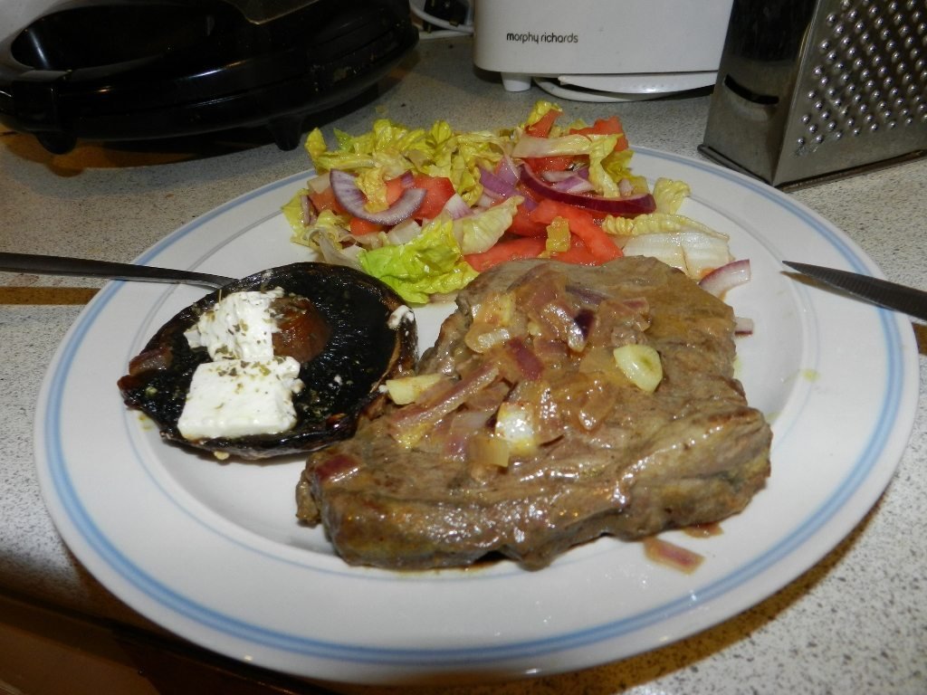 Beef Rib Eye Stake and Mushroom