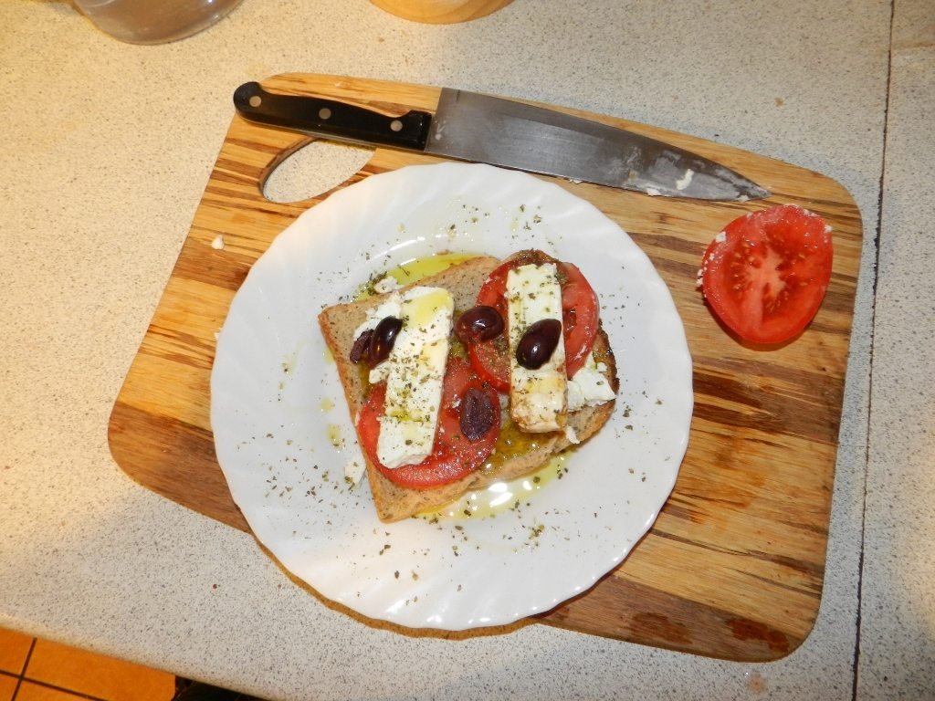 Dakos with brown bread