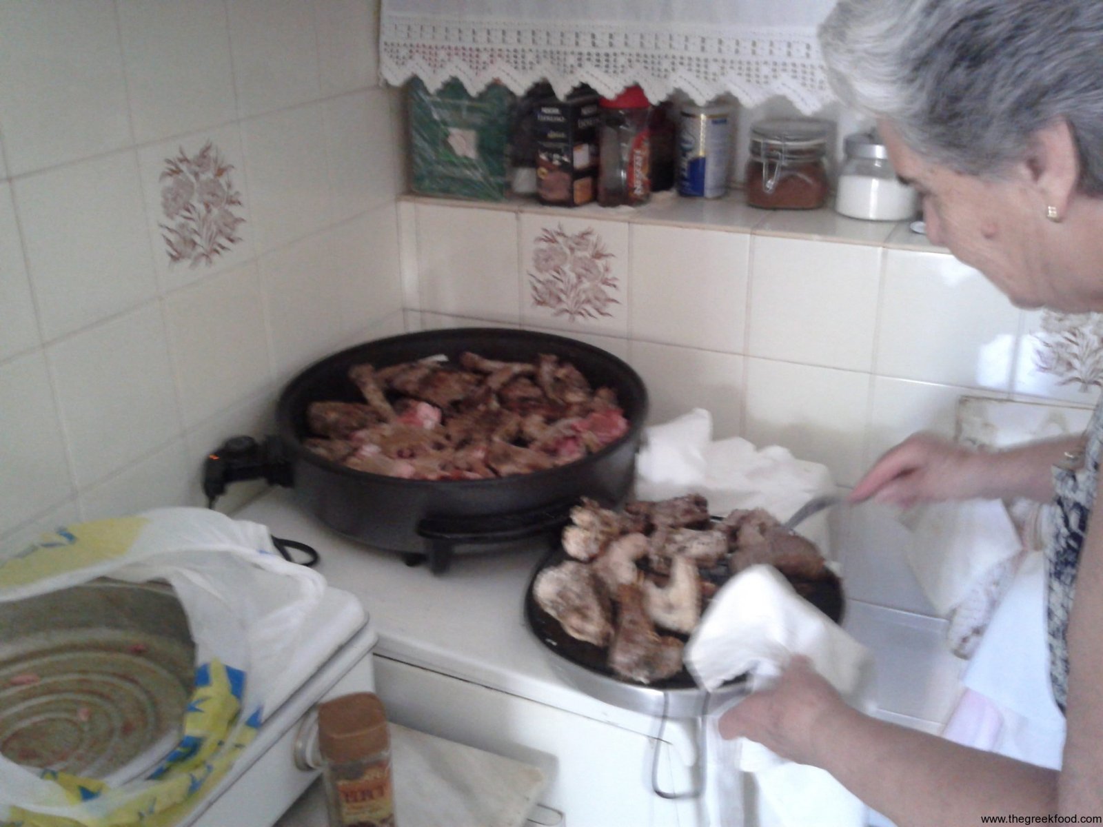 Greek grandmother cooking