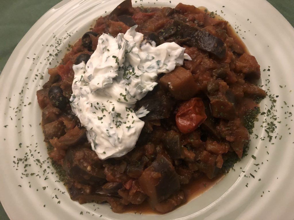 Aubergine Stew with Capers