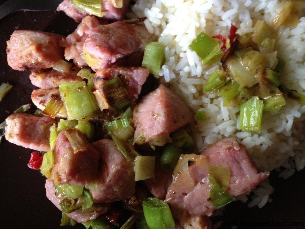 pork with leeks