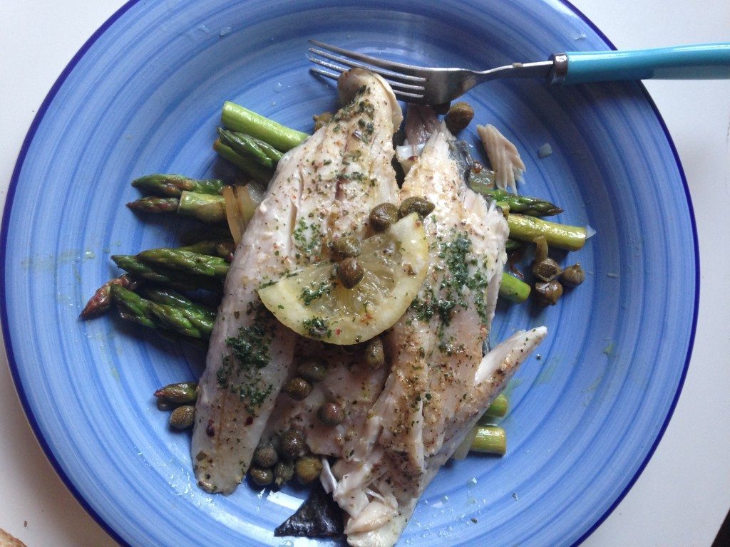sea bream with asparagus