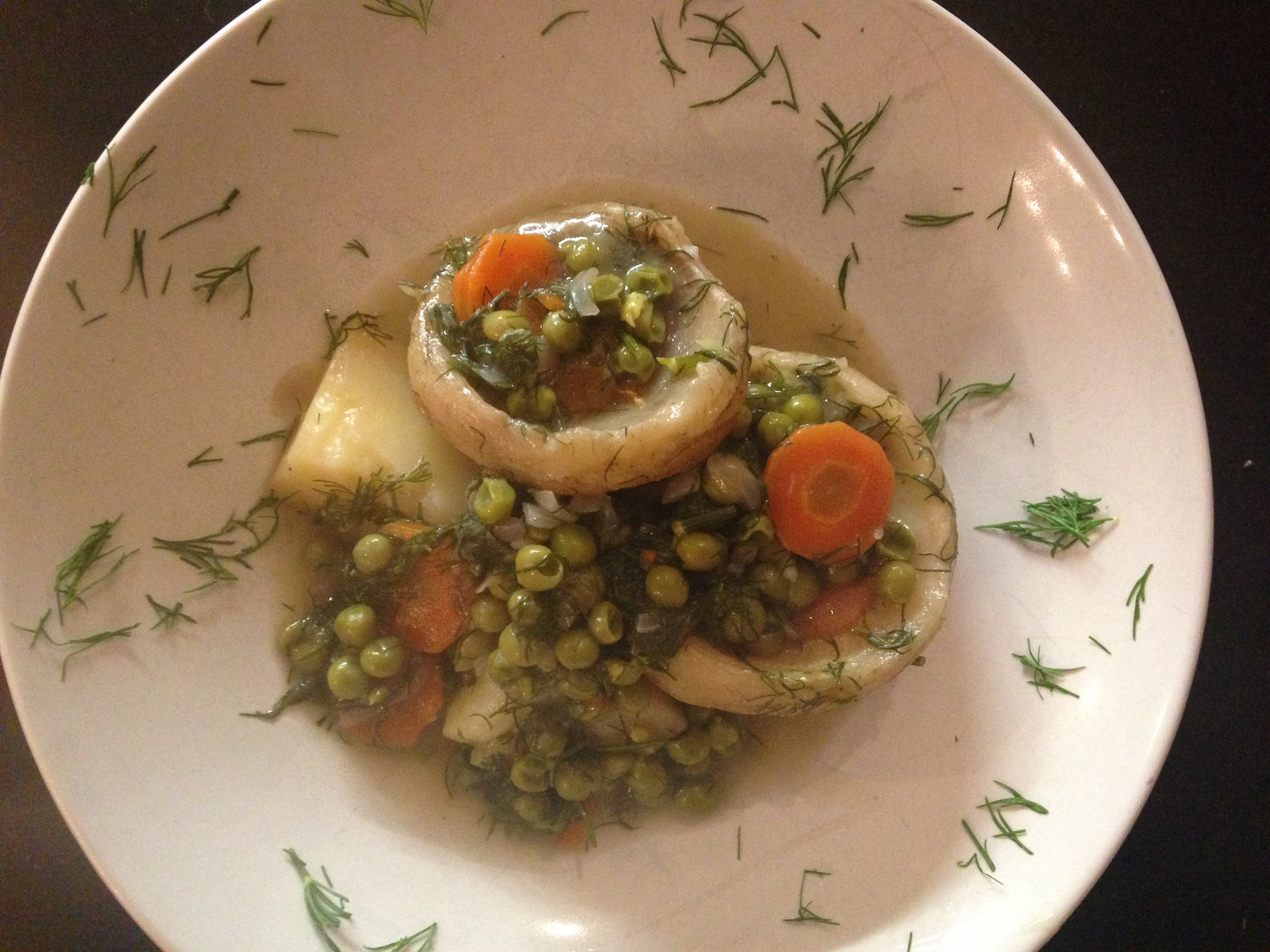 Dilled Peas with Artichokes and potatoes (A la Polita)